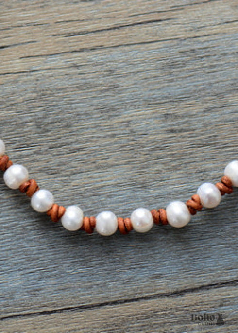Boho Necklace, Chokers Pearl Knot